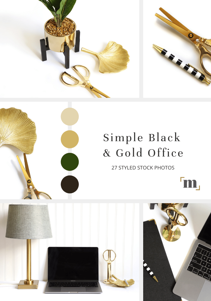 Simple Black Gold Office Collage