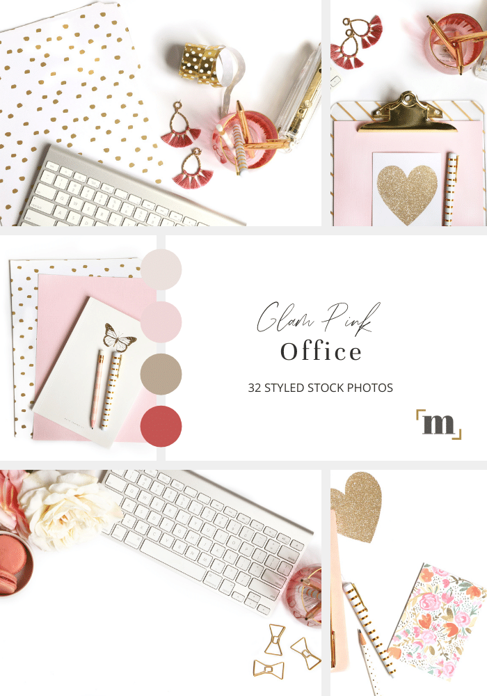 Glam Pink Office Collage