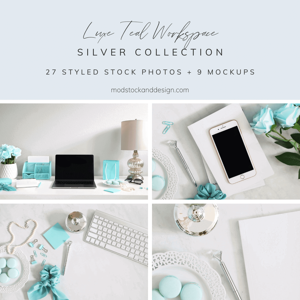 Luxe Teal Workspace Silver